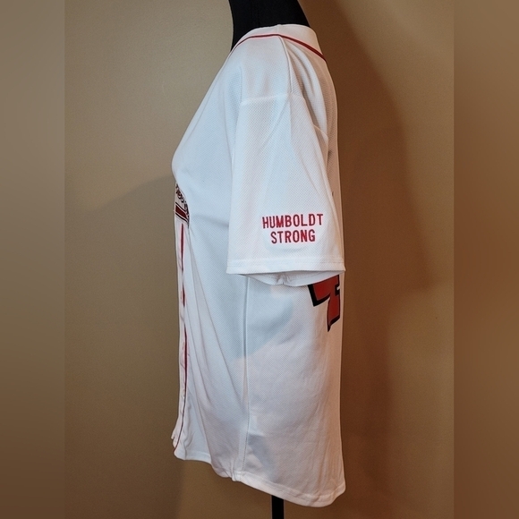 EDMONTON WARRIORS Fastball Jersey, White with Red Detail, Size Small - Picture 4 of 10